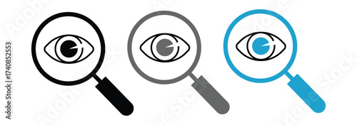 Eye icon set. Eyes related line icons. View and eye vector linear icon set. Open eyes images