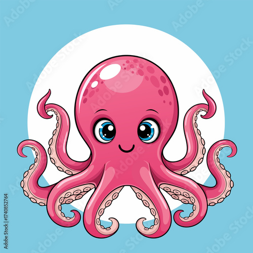 Happy World Octopus Day Celebration With Cute Pink Octopus Illustration - A Joyful Marine Life Day