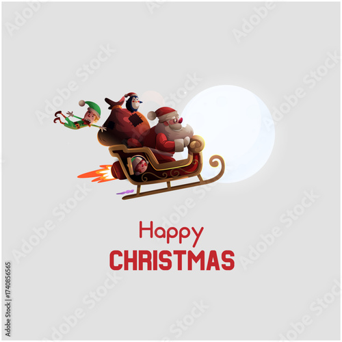 Wallpaper Mural Merry Christmas, Happy Christmas, christmastree, santa, santaclaus, christmaslights, 31st, newyear Torontodigital.ca