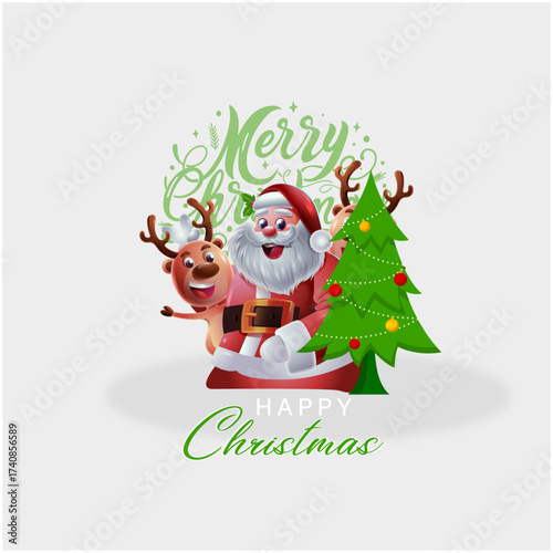 Wallpaper Mural Merry Christmas, Happy Christmas, christmastree, santa, santaclaus, christmaslights, 31st, newyear Torontodigital.ca