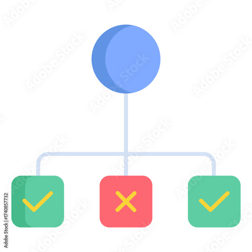 decision process flat icon design