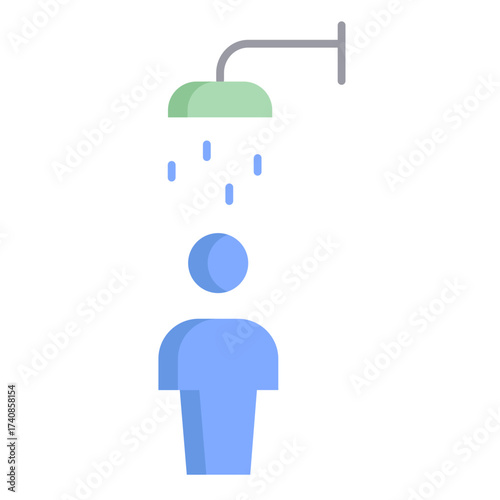 shower man flat icon design