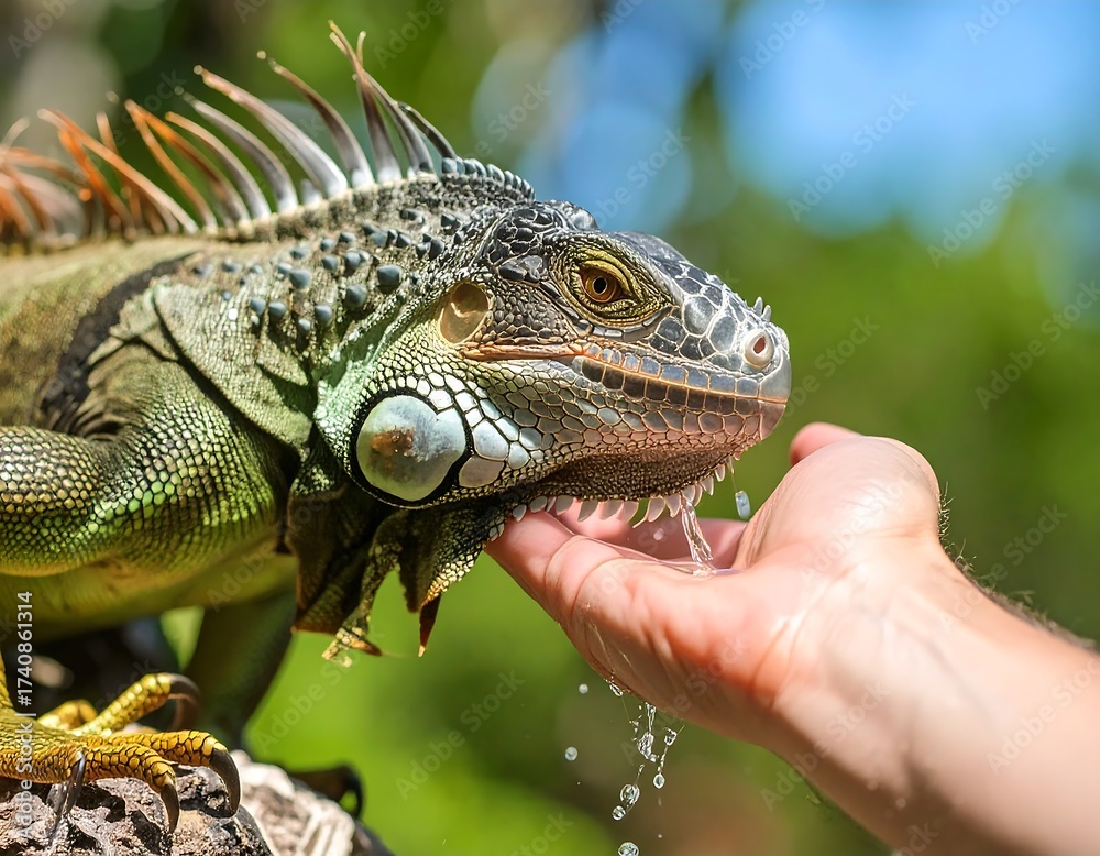 Fototapeta premium Iguana hydration