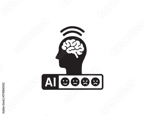 Ai emotion detection icon vector design illustration.