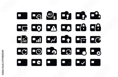 vector solid black filled icons Smart Card (Basic) smartcard, icon, new, old, valid, invalid, active, inactive, add, smartcard.