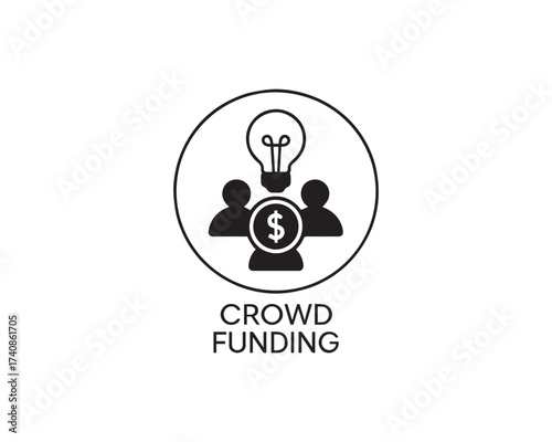 Crowd Funding icon vector design illustration