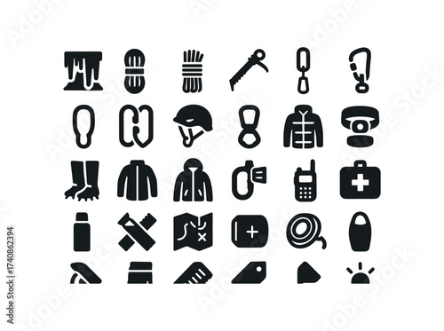 vector solid black filled icons Waterfalls (Decorations) 