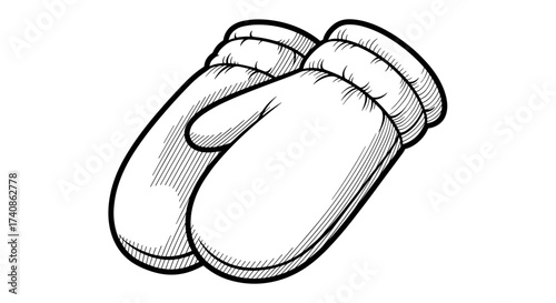 Close-up of fleece mittens, cozy winter accessories for cold weather