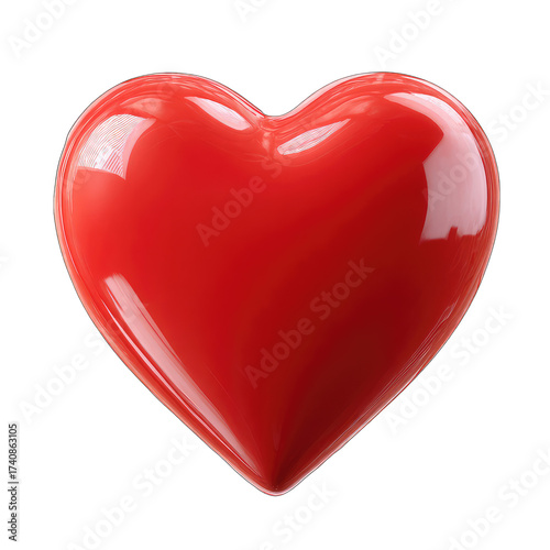 Glossy red heart shape