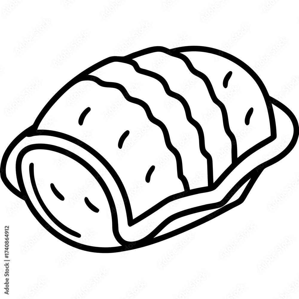 Fototapeta premium Frozen meat line art vector