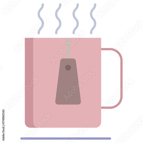 hot tea cup flat icon design
