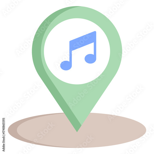 music location flat icon design