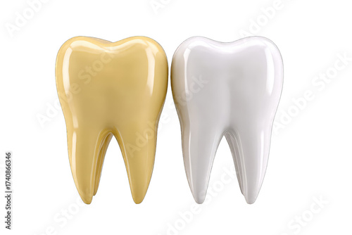 Two teeth, one yellow, one white, side-by-side (1)