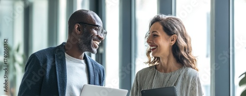 The Office Conversation Between Smiling Colleagues Sharing Ideas and Advice