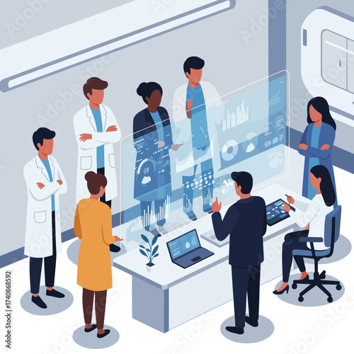 Scientists collaborating in a modern laboratory