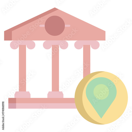 bank location flat icon design