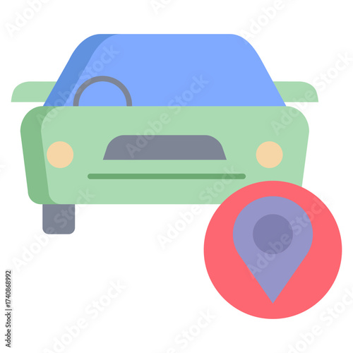 car navigate flat icon design
