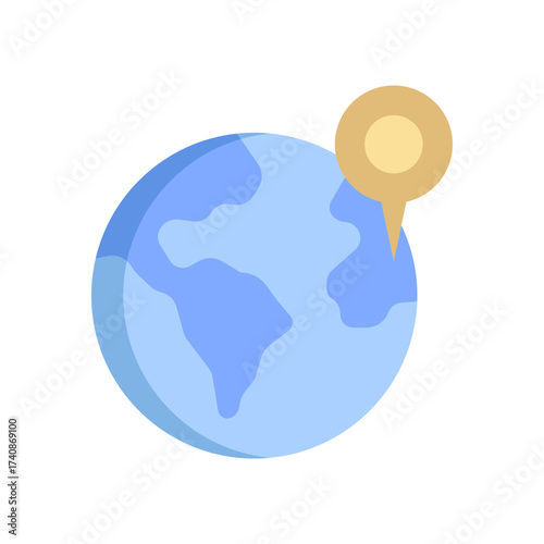 earth location flat icon design