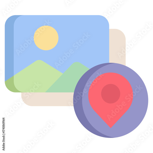 location photo flat icon design