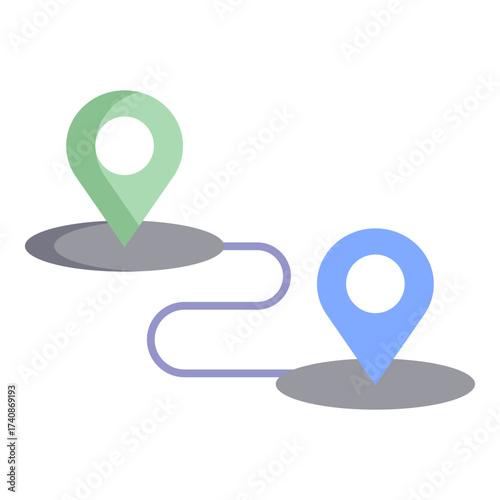 navigate map flat icon design