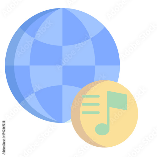 world music flat icon design
