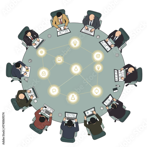 Boardroom Meeting with Networked Ideas