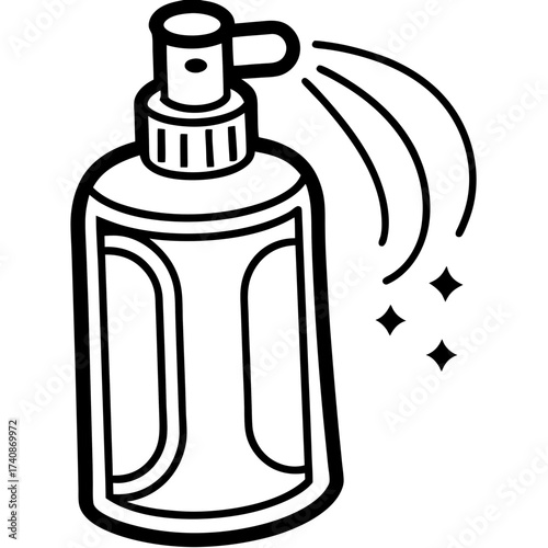 Room spray line art vector