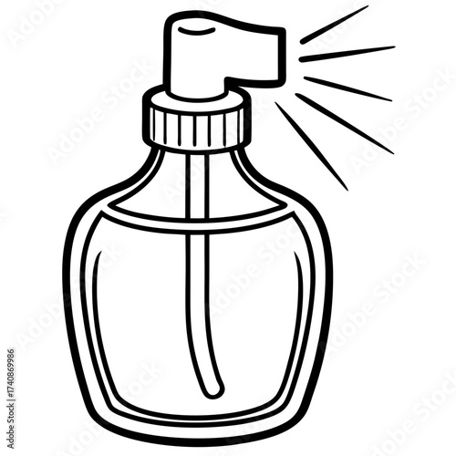 Room spray line art vector