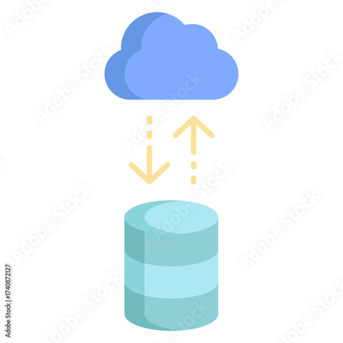 server to cloud flat icon design