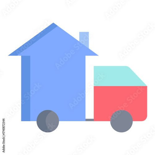 moving home flat icon design