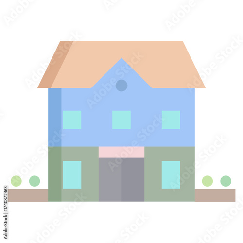 big house flat icon design