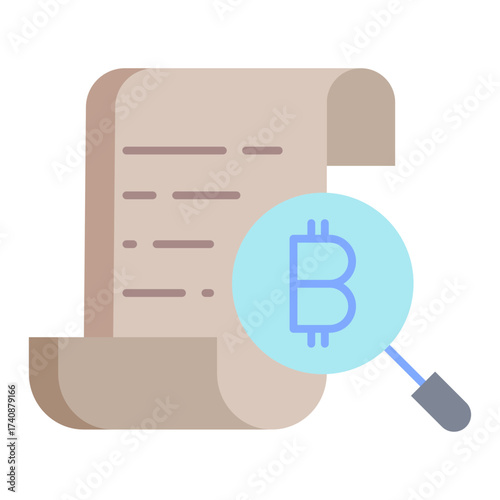 bitcoin search document flat icon design