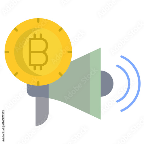 bitcoin marketing flat icon design