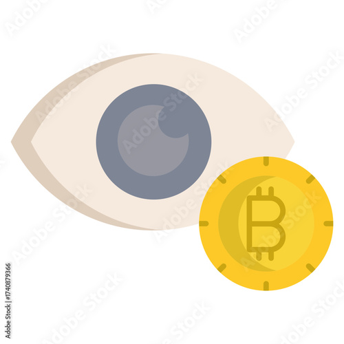 bitcoin view flat icon design