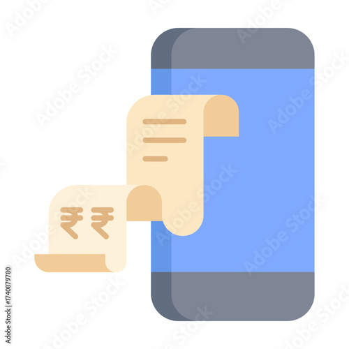 ssmartphone bill rupees flat icon design
