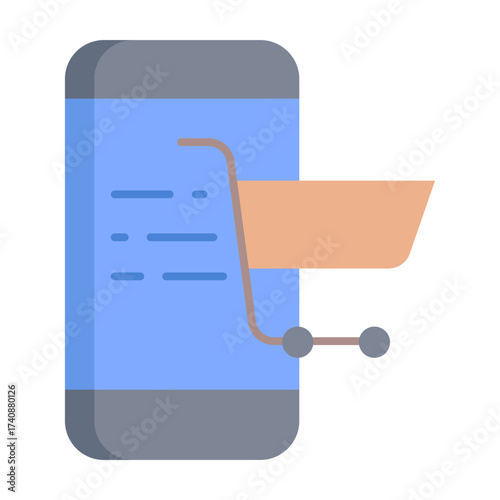 mobile cart flat icon design