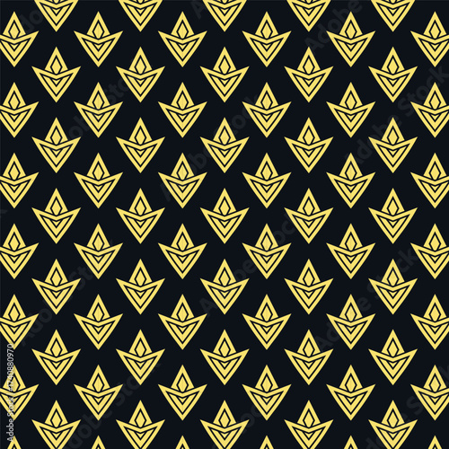 Elegant gold geometric pattern on dark navy background