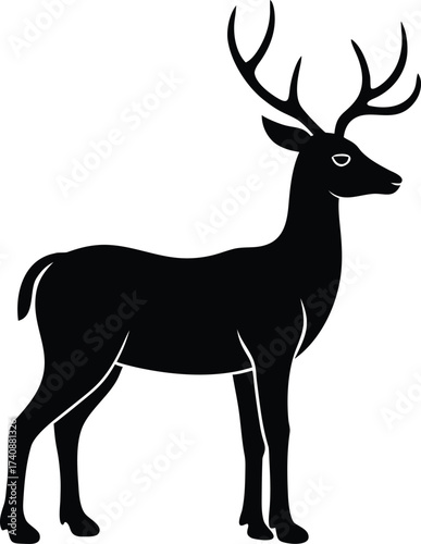 deer silhouette isolated on white