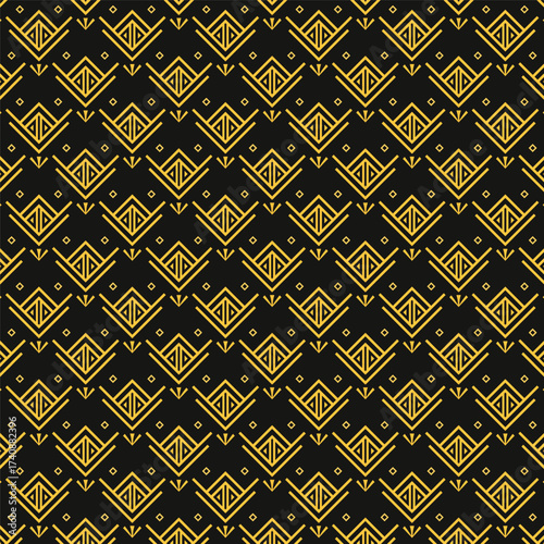 Elegant geometric pattern modern gold design on black background