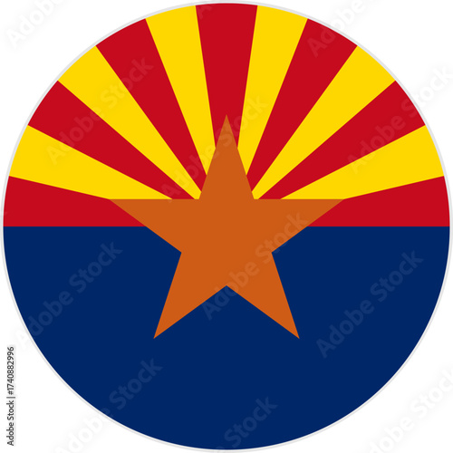 Arizona State Flag Circle Icon Graphic