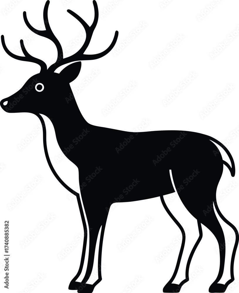 Obraz premium deer silhouette vector