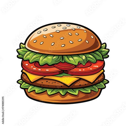 hamburger on white background