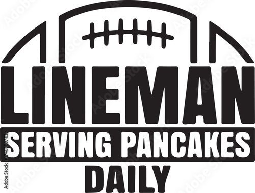 Vector art of lineman serving pancakes daily for football fans