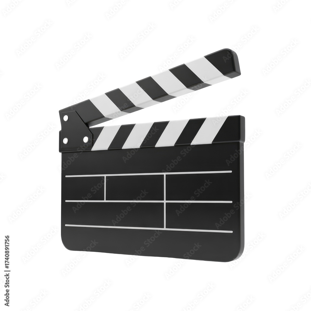 Fototapeta premium Classic black and white movie clapperboard ready for filming scene production