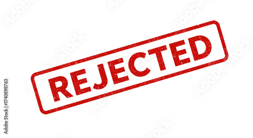 Red rejected stamp graphic showing disapproval or denial isolated on for business and concept use isolated on white background