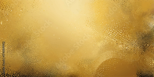 Macro closeup of golden beer or champagne bubbles and foam forming an abstract texture and pattern on a liquid gold surface