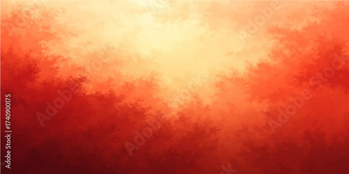Red grunge background texture with fiery dark smoke and vintage paper design