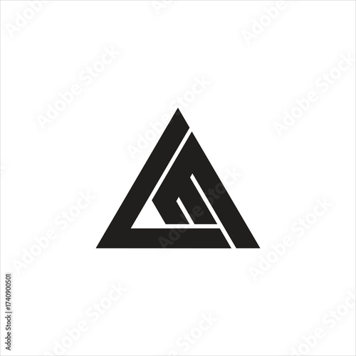 Letter LM modern logo design, triangle shape.