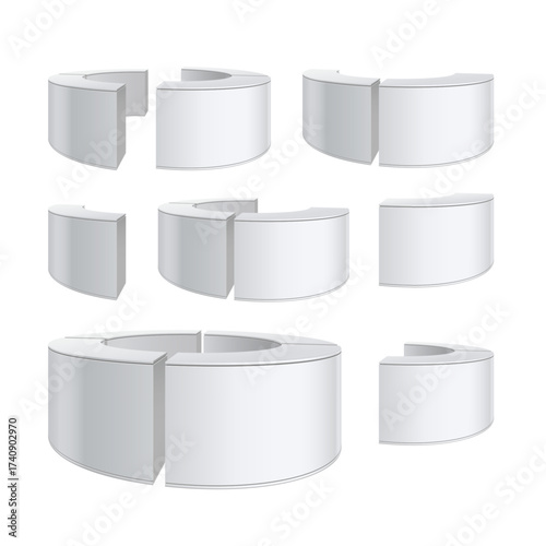 Promotion counter, Retail Trade Stand Isolated on the white background. MockUp Template For Your Design. Vector illustration.