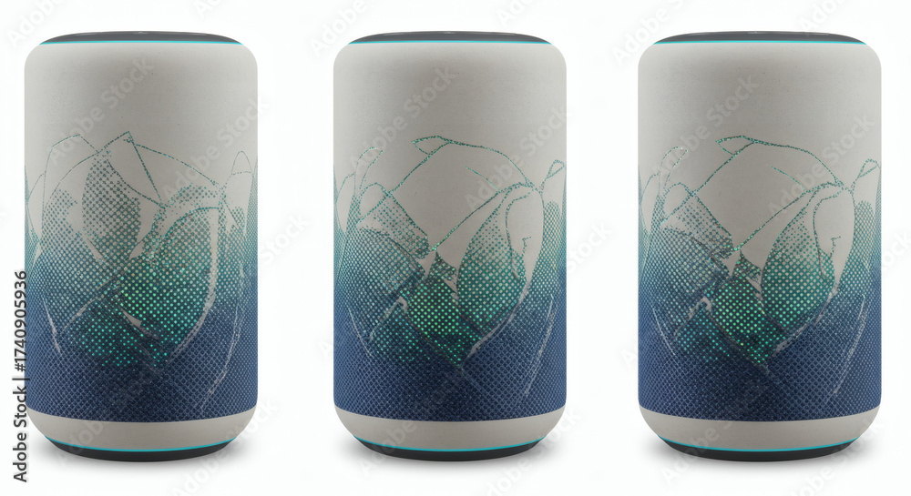 Obraz premium Artistic speaker designs with abstract mountain patterns vector illustration